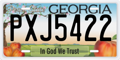 GA license plate PXJ5422