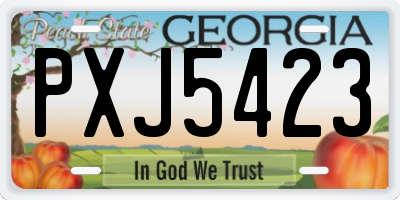 GA license plate PXJ5423