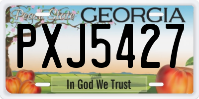GA license plate PXJ5427