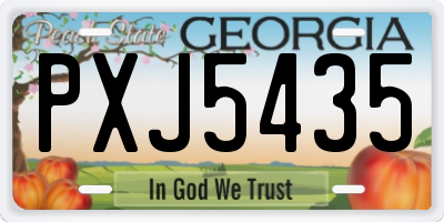 GA license plate PXJ5435
