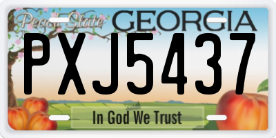 GA license plate PXJ5437