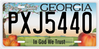 GA license plate PXJ5440
