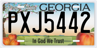 GA license plate PXJ5442