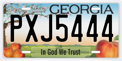 GA license plate PXJ5444