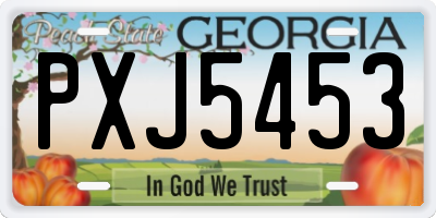 GA license plate PXJ5453