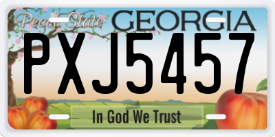 GA license plate PXJ5457