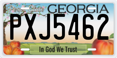 GA license plate PXJ5462