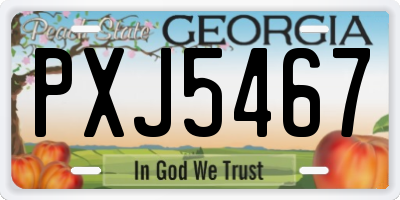 GA license plate PXJ5467
