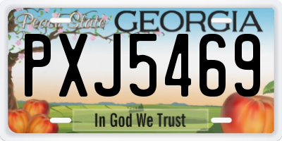 GA license plate PXJ5469