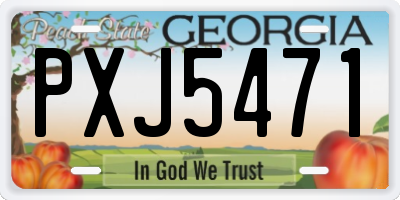 GA license plate PXJ5471