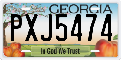GA license plate PXJ5474