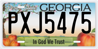 GA license plate PXJ5475