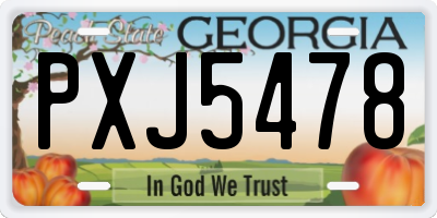 GA license plate PXJ5478