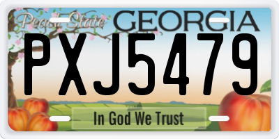 GA license plate PXJ5479