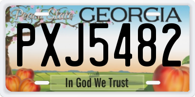 GA license plate PXJ5482
