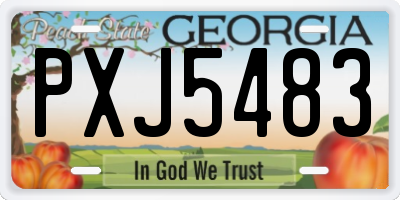 GA license plate PXJ5483