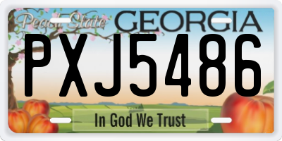 GA license plate PXJ5486