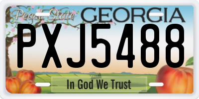 GA license plate PXJ5488