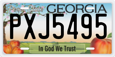 GA license plate PXJ5495