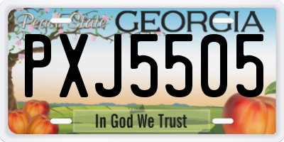GA license plate PXJ5505