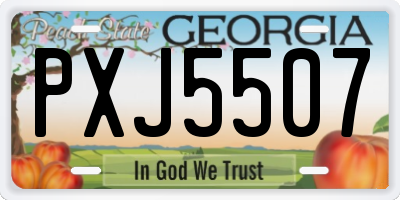 GA license plate PXJ5507