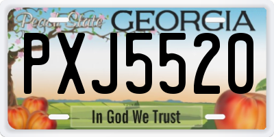 GA license plate PXJ5520