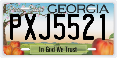 GA license plate PXJ5521