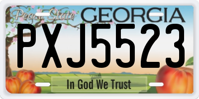 GA license plate PXJ5523