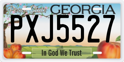 GA license plate PXJ5527