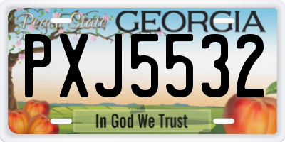 GA license plate PXJ5532