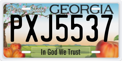 GA license plate PXJ5537