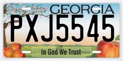 GA license plate PXJ5545