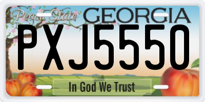 GA license plate PXJ5550