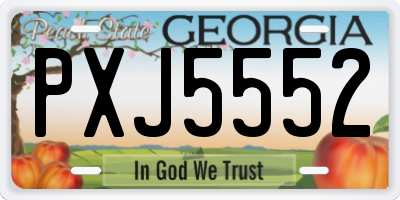 GA license plate PXJ5552