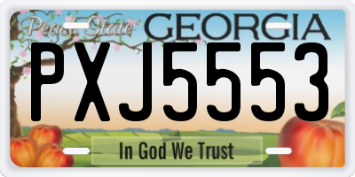 GA license plate PXJ5553