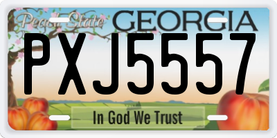 GA license plate PXJ5557