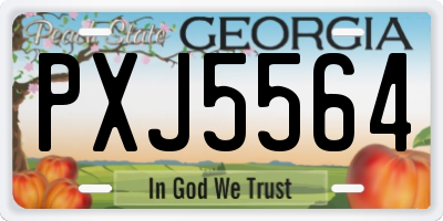 GA license plate PXJ5564