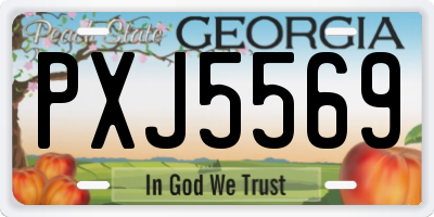 GA license plate PXJ5569