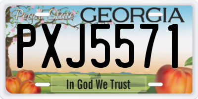 GA license plate PXJ5571