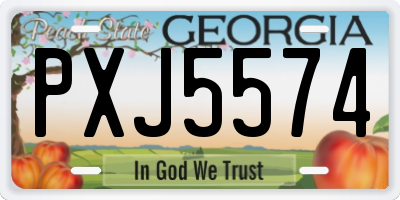 GA license plate PXJ5574