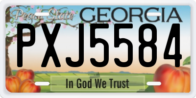 GA license plate PXJ5584