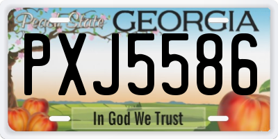 GA license plate PXJ5586