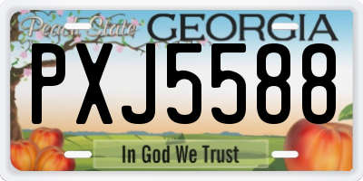 GA license plate PXJ5588
