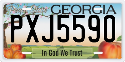 GA license plate PXJ5590