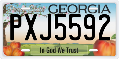 GA license plate PXJ5592