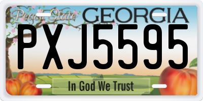 GA license plate PXJ5595