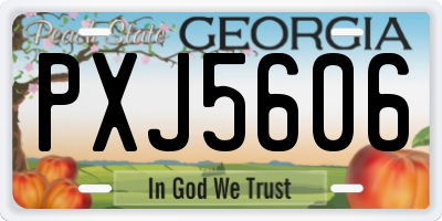 GA license plate PXJ5606