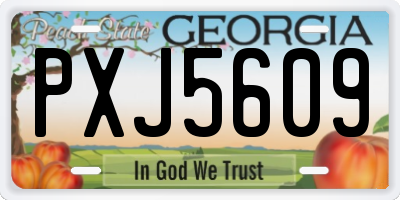 GA license plate PXJ5609