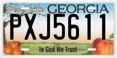 GA license plate PXJ5611