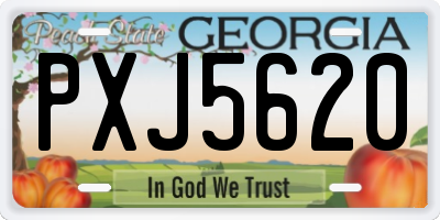 GA license plate PXJ5620